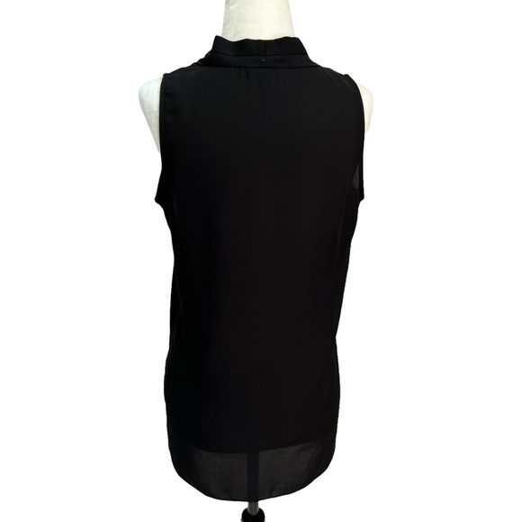 Vince Camuto Black Shirred High/Low V-Neck Tank Size XS - Picture 4 of 11